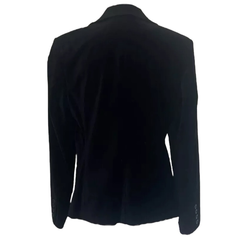 Rafaela Velvet Two Button Black Y2K Stretch Blazer SZ 6 New - Picture 5 of 13